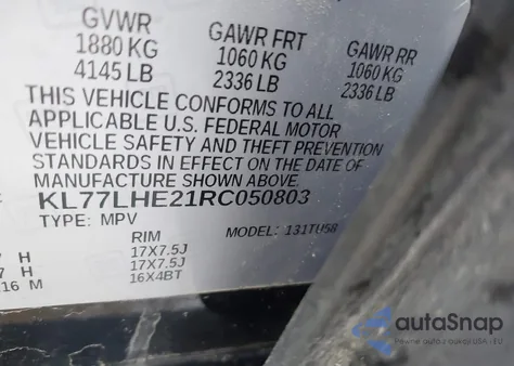 2024 Chevrolet Trax Fwd Lt z USA, uszkodzony, nr VIN KL77LHE21RC050803